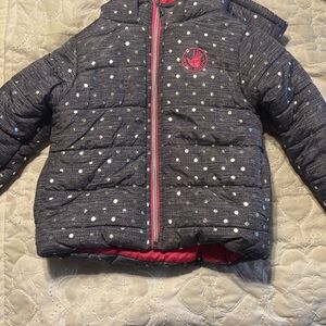 Body Glove Kids' Puffer Jacket - Dark Gray and Pink